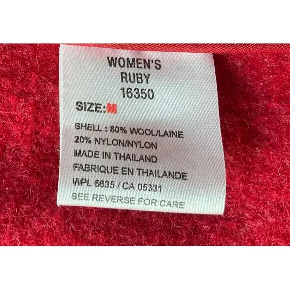 Woolrich Womens Sz Medium Pea coat Wool blend Ruby Red Double breasted - Picture 6 of 11